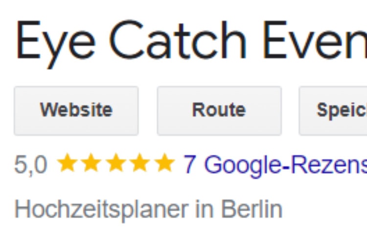 Google Bewertungen Eye Catch Events